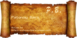Patonay Bars névjegykártya